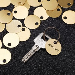 100 Pcs 1 Inch Round Brass Tags Blank Metal Stamping Key Brass Tags