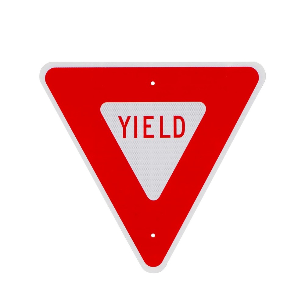 Triangle Yield Sign, 0.08″ Aluminum or 0.12″ Plastic, Reflective