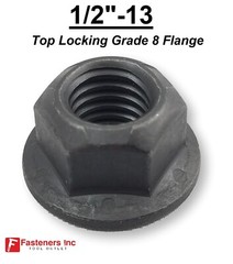 (Choose Qty) 1/2-13 Grade G (Hardened) Flange Locking Nut Black Phos Oil 1/2″