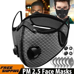 2 Pack Pollution Reusable Facepiece Half Face Shield Respirator Mask W/ Filter
