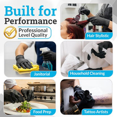 Black Nitrile Disposable Gloves Large, 50 Count – BBQ, Tattoo, Hair Dye, Cooking