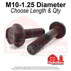 M10-1.25 Class 10.9 Hex Flange Screws Frame Bolts Phos & Oil (Pick Length &Qty)