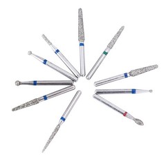 AZDENT 100Pcs Dental Diamond Burs for High Speed Handpiece Medium FG 1.6MM