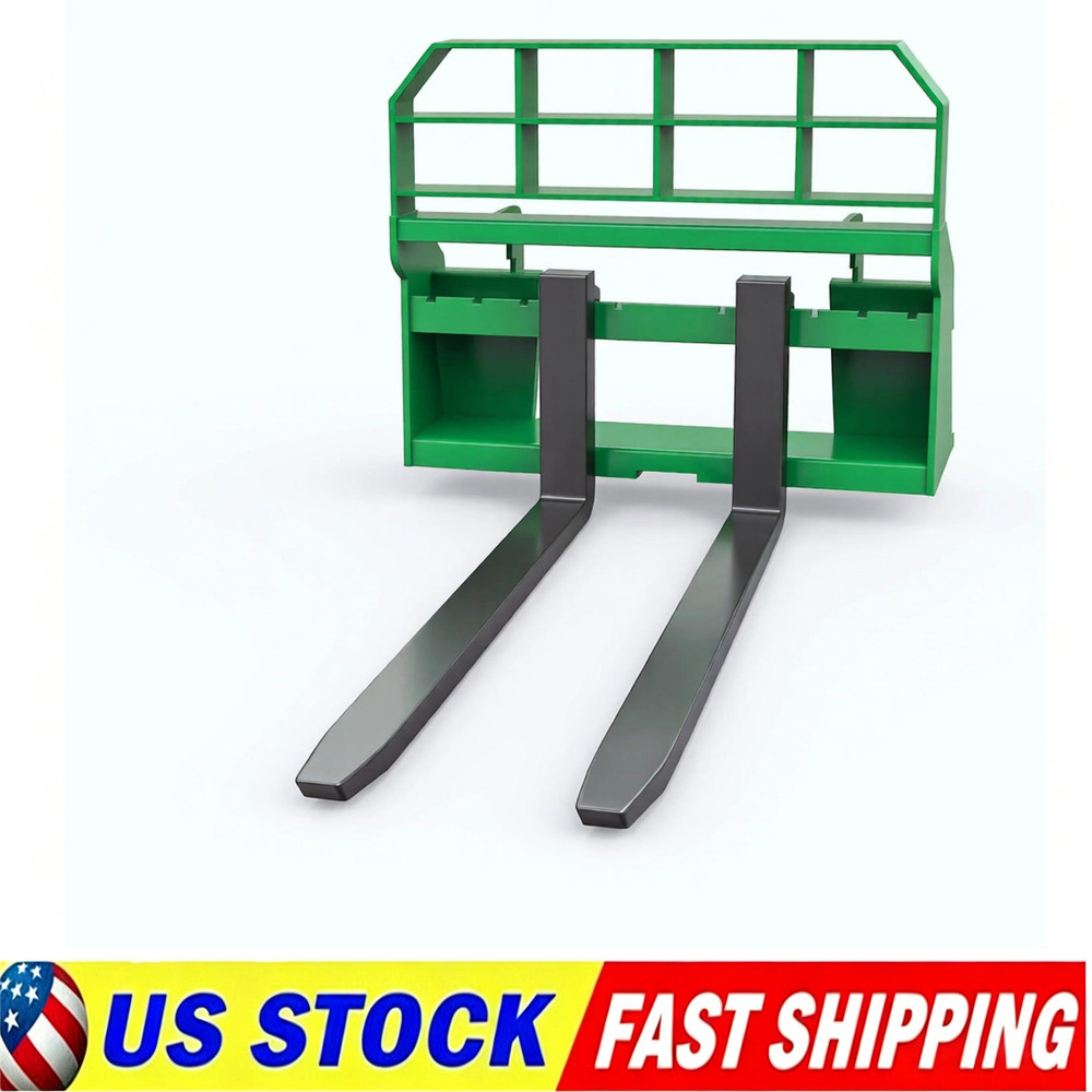 4000lbs Skid Steer Pallet Fork Attachment 46″ Frame W/48″ Blades Fits Tractors
