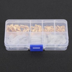 120Pcs 6.3mm 4.8mm 2.8mm Gold Copper Wire Terminal Connector Kit With Sleeve
