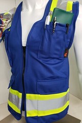 FX Two Tone Blue Safety Vest with 4 Front Pocket XSmall to 3XL