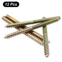 1/4-20 x 3 Inch Hanger Bolts, 12 Pcs Self-Tapping Screw Hanger Bolts Double H…