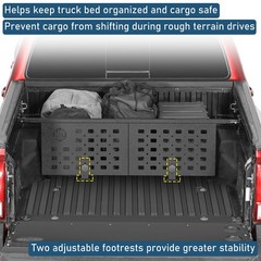 Truck Bed Divider MOLLE Panel Adjustable Quick-Lock 05-23 Tacoma No-Drill