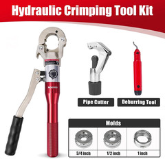 Propress Tool, Hydraulic Pipe Crimping Tool with 1/2, 3/4, 1 Inch Jaw for Copper