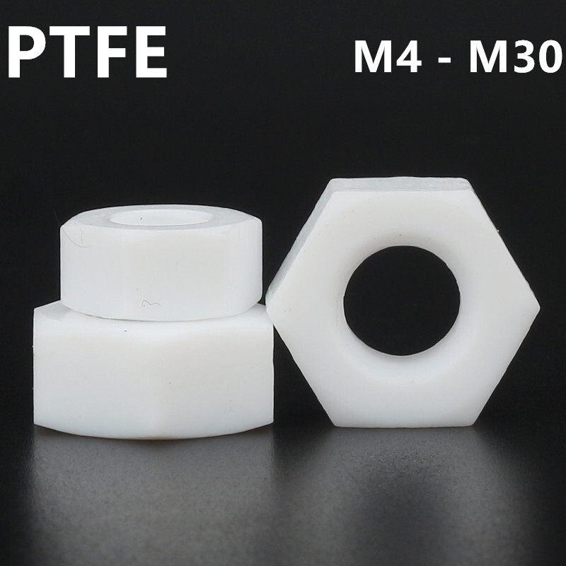 PTFE Plastic Hexagon Nuts Hex Nuts M4 M5 M6 M8 M10 M12 M14 M16 M18 M20 M22-M30