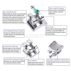 Dental Ortho Metal Brackets Braces Mini Roth.22 Hook 345 Mesh Base/Monoblock
