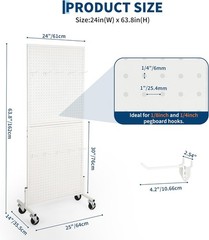 2X5Ft Standing Pegboard Display Peg Board Display Rack Pegboards Display Stand