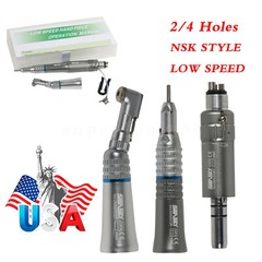 Dental Nsk Low Handpiece Contra Angle Straight E-Type Motor 2 & 4 holes /Kit ns