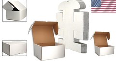 Easy Assembly White Cardboard Boxes 12x6x6 for Shipping & Gift Giving – 15 Count