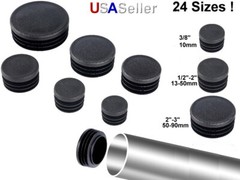 Plastic Black Blanking End Cap Caps Tube Pipe Inserts Plug Bung Steel Tubing Leg