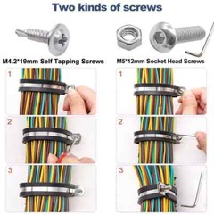 136PCS Cable Clamps Assortment Kit,10 Sizes 304 Stainless Steel Rubber Cushion