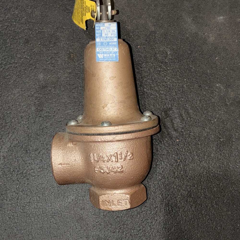 Watts 740 1-1/4in Bronze Water Pressure Reducing Valve, Single Union 40 PSI