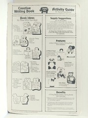 Vintage SHAPES ETC Creative Writing Book (1989) Bear – 10 Jumbo 16″ Paper Sheets