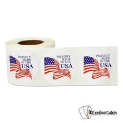 Proudly Made in The USA with American Flag, 1 Roll, the Usa