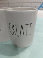 Rae Dunn Ceramic “Dream Create” Holder Desk Office Organizer EUC No Chip
