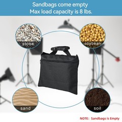 Sandbags 4 Packs with 4 PE Bags, Heavy Duty Sand Bags, Sand Bags for Weight w…