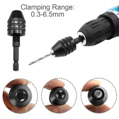 4Pcs 1/4-inch hex shank Versatile Conversion Drill chuck for 0.3-6.5 mm/3.6 mm