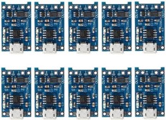 Compact 10pcs TP4056 5V 1A Lithium Battery Charging Boards with LED Indicators