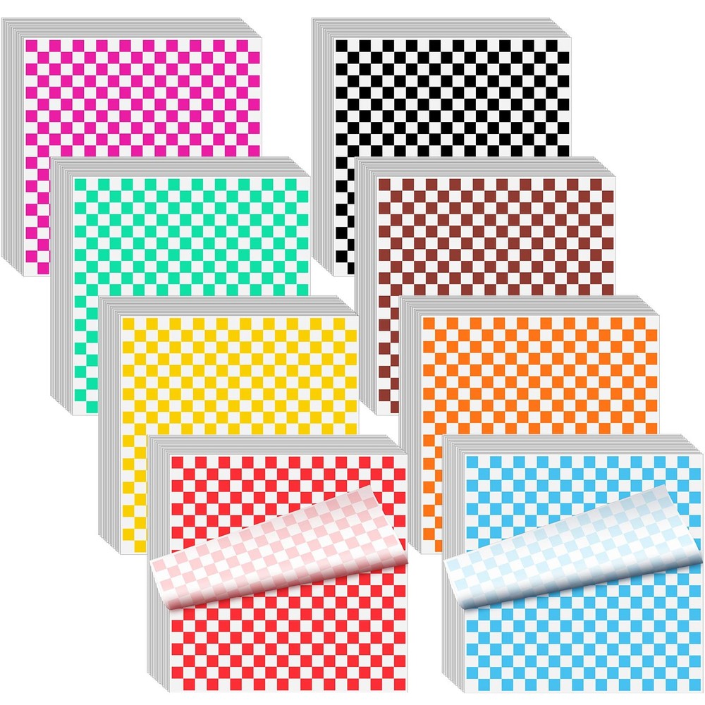 Fuutreo 800 Sheets Checkered Dry Waxed Deli Paper Sheets 12 X12 Inch Food Basket