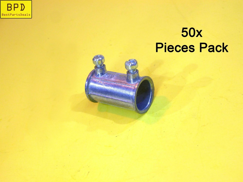 50 Pk 1/2″ Diecast Zinc EMT Set Screw Coupling BRIDGEPORT