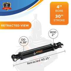 4×30 Hydraulic Cylinder 4″ Bore 30″ Stroke Double Acting Tie-Rod Cylinder