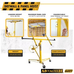 48″ Drywall Panel Hoist Jobsite Sheetrock Lift for Wall Ceiling