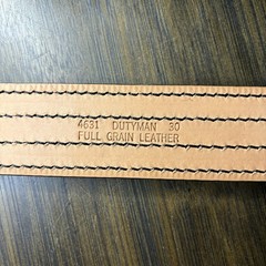 DutyMan Duty Belt Size 30” High Gloss Leather Chrome Buckle Quad Stitched 4631