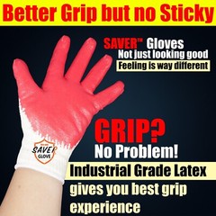 300 pairs of SAVER Red Work Gloves HEAVY DUTY Palm coated Multi Purpose Gloves