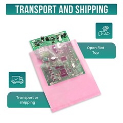 Pink Open Ended Flat Top Anti-Static Bag AntiStatic Poly Bags 4mil Electronic