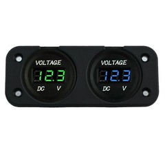 DC 12/24V Car Dual Battery RED LED Digital Volt Meter Boat Voltage Marine Gauge