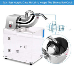 Costzon Commercial Snow Cone Machine, 440Lbs/H Stainless Steel Ice Shaver with D