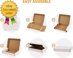 50 Pack 7X5X2 Small Shipping Boxes White Corrugated Cardboard Packaging