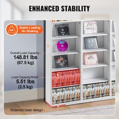 Media Storage Cabinet, 9 – layer DVD Shelf Holds up to 756 CDs, Adjustable CD
