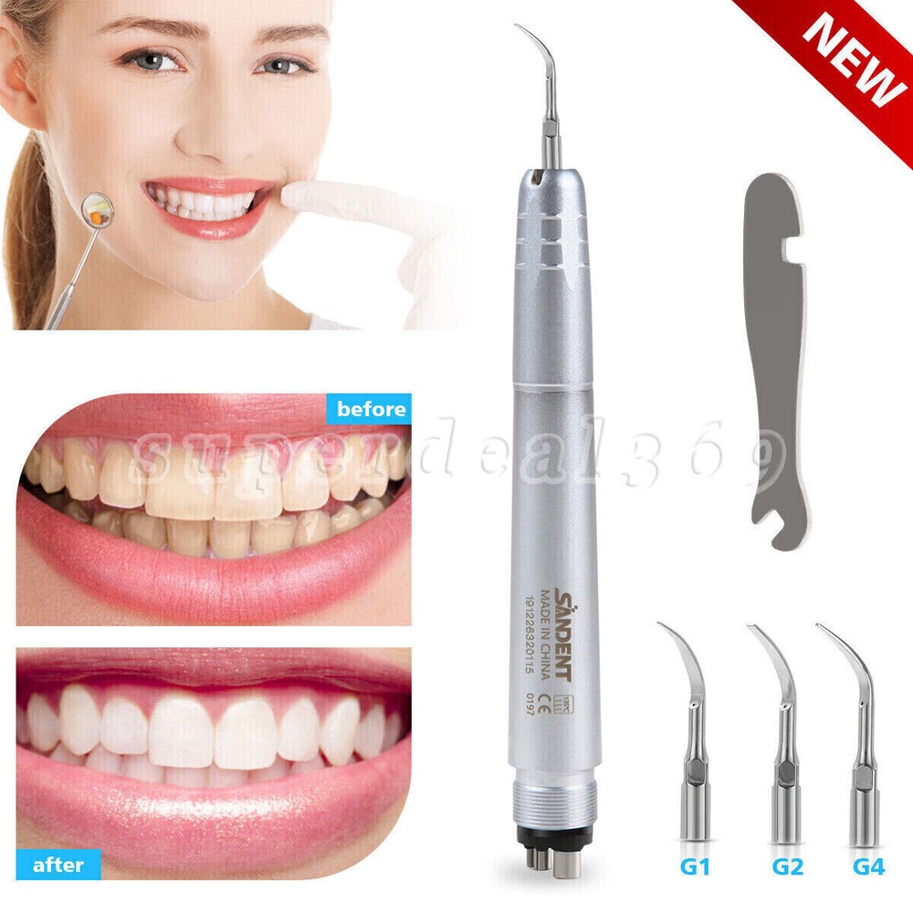 Dental Ultrasonic Air Perio Scaler Handpiece Hygienist 2Holes/4Holes 3 Tips FDA