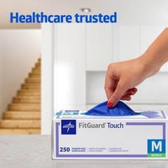 Medline FG2501H FitGuard Nitrile Exam Gloves, Small (Pack of 250), Dark Blue