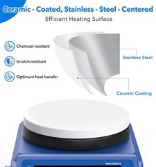 5 Inch Magnetic Stirrer Hotplate 100-1500RPM with Temp Probe Sensor Lab Stirrer