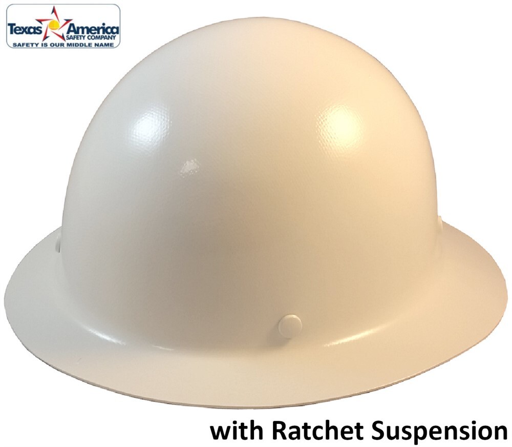 MSA Skullgard Full Brim Hard Hat With Ratchet Suspension – White