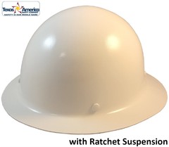 MSA Skullgard Full Brim Hard Hat With Ratchet Suspension – White