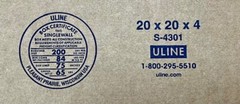 20″ x 20″ x 4″ CARDBOARD BOX – 200 lb – SINGLE BOX