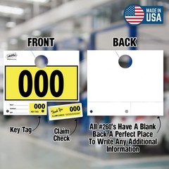 Versa-Tags Yellow 3-Part Dispatch Hang Tags, 1000 Count, 000-999 | Repair Sho…