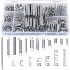 210 Pcs Spring Assortment Kit, Compression and Extension Springs, Zinc Plated…