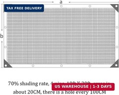 winemana 10x20FT Shade Cloth for Garden Mesh Tarp Pergola Sun Shade | 70% UV Res