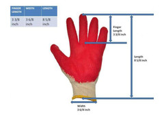 WHOLESALE 30 Pairs Non-Slip Red Latex Rubber Palm Coated Work Safety Gloves