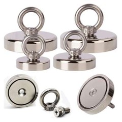 100-1000LB Fishing Magnets Pulling Force Super Strong Round Rare Earth Neodymium