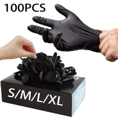 10/20/50/100PCS Black Nitrile Disposable Gloves Disposable Cleaning Hairdressing